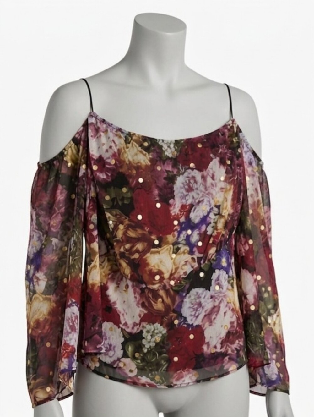 Express Women's Floral Off-Shoulder Blouse in Multi-Color~Size Medium~NWT